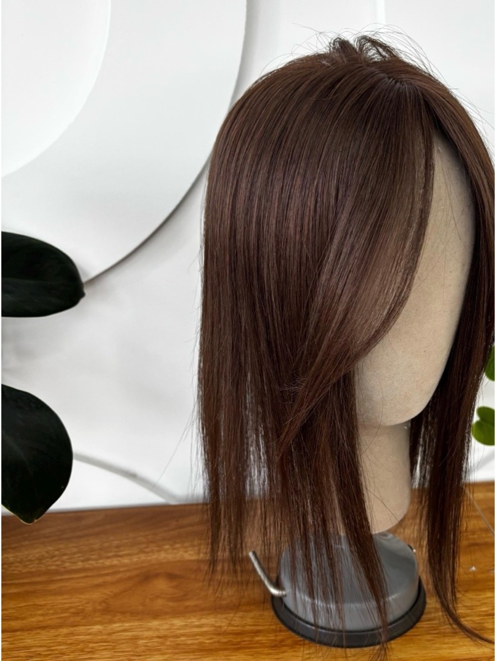 Silk Base Hair Topper | 9x13cm 4-Clip French Bangs Natural Forehead Hairline